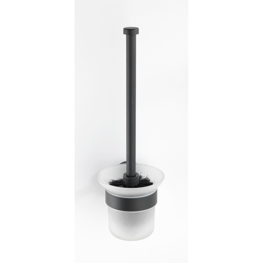 WENKO 24243100-WC četka za WC BOSIO BLACK 10x35 cm nehrđajući čelik/srebrna/satinirano