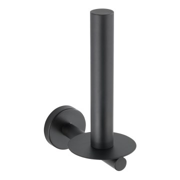 WENKO 24262100-Držač toaletnog papira BOSIO BLACK 8x18 cm nehrđajući čelik/srebrna
