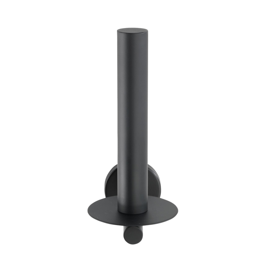 WENKO 24262100-Držač toaletnog papira BOSIO BLACK 8x18 cm nehrđajući čelik/srebrna