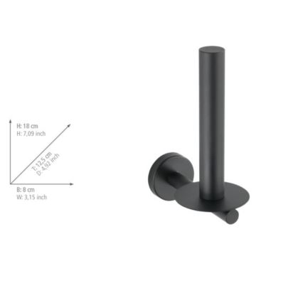 WENKO 24262100-Držač toaletnog papira BOSIO BLACK 8x18 cm nehrđajući čelik/srebrna
