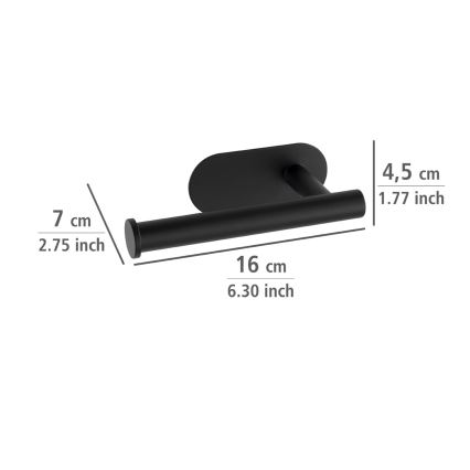WENKO 24287100-Držač toaletnog papira TURBO-LOC OREA BLACK 16x7 cm nehrđajući čelik/crna