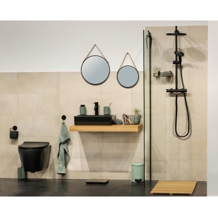 WENKO 24424100 - Ogledalo BORRONE 40x40 cm crna/srebrna