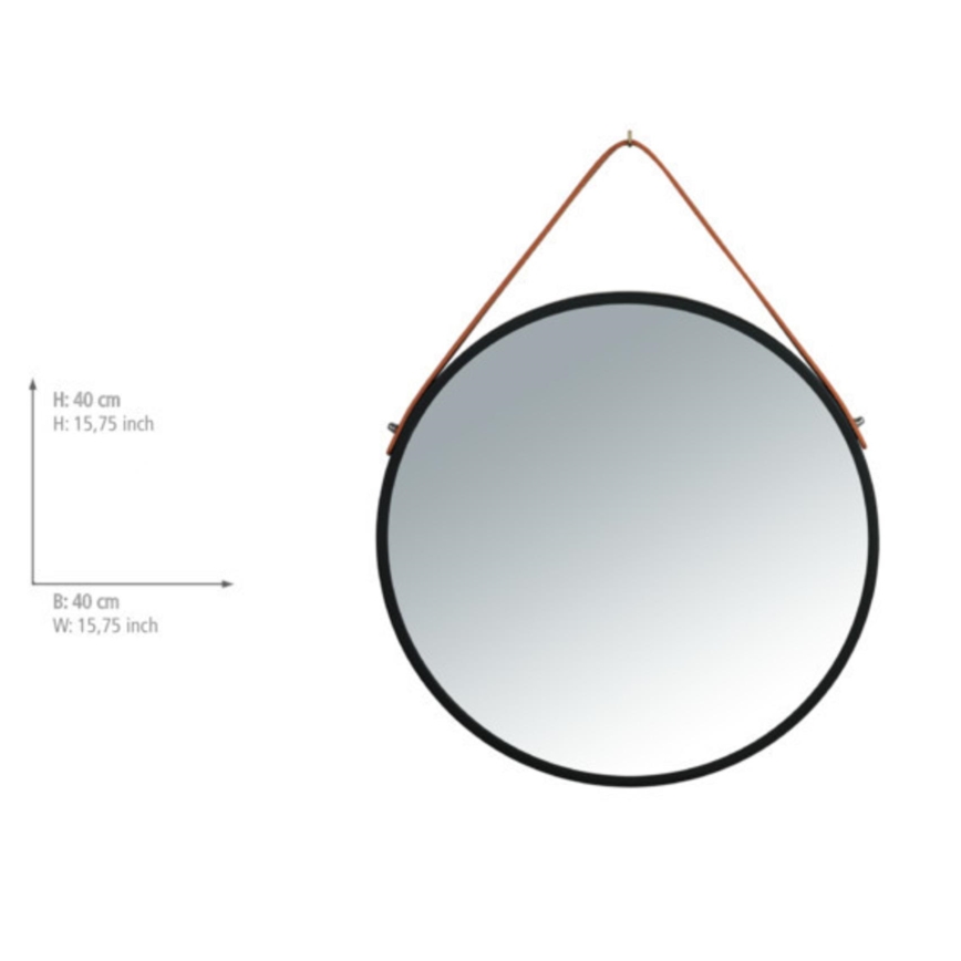 WENKO 24424100 - Ogledalo BORRONE 40x40 cm crna/srebrna