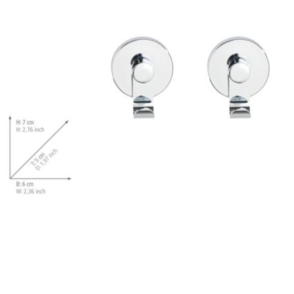 WENKO 24466100-Kuka VACUUM-LOC 6x7 cm sjajni krom