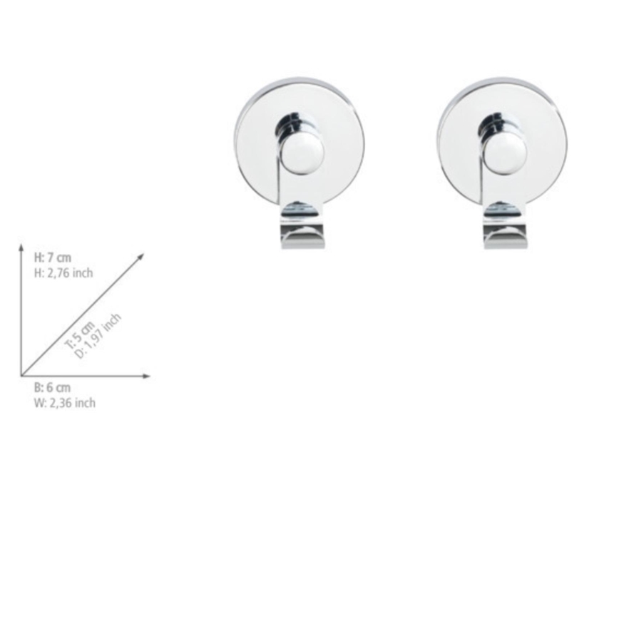 WENKO 24466100-Kuka VACUUM-LOC 6x7 cm sjajni krom