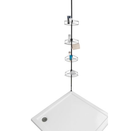 WENKO 24568100-Kutna polica DOLCEDO 31x230 cm nehrđajući čelik/crna