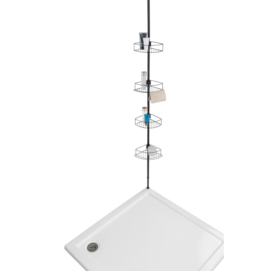 WENKO 24568100-Kutna polica DOLCEDO 31x230 cm nehrđajući čelik/crna