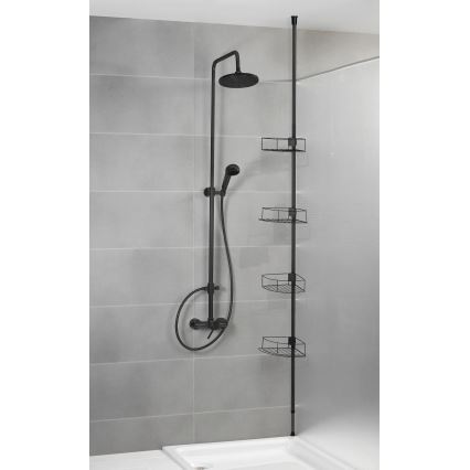 WENKO 24568100-Kutna polica DOLCEDO 31x230 cm nehrđajući čelik/crna