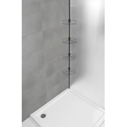 WENKO 24568100-Kutna polica DOLCEDO 31x230 cm nehrđajući čelik/crna