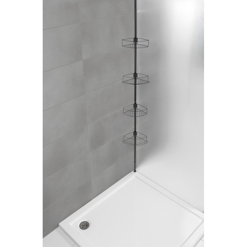 WENKO 24568100-Kutna polica DOLCEDO 31x230 cm nehrđajući čelik/crna