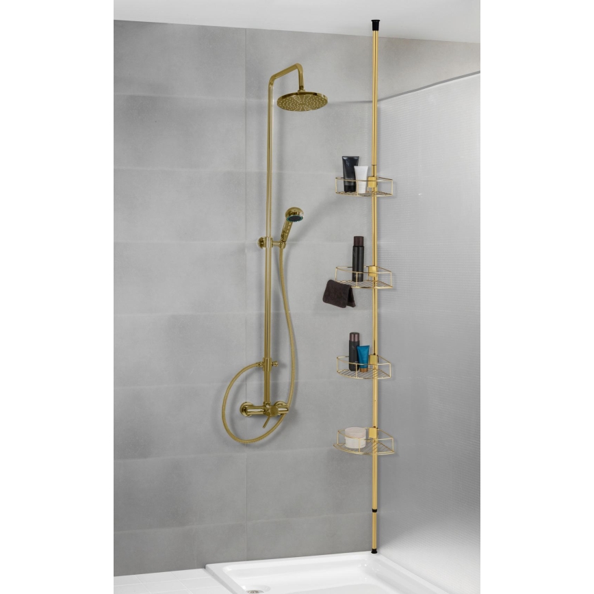 WENKO 24569100-Kutna polica DOLCEDO 31x275 cm zlatna