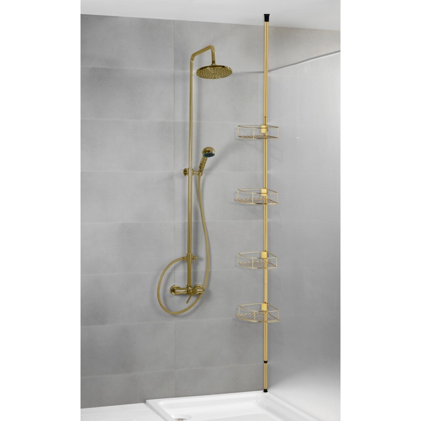 WENKO 24569100-Kutna polica DOLCEDO 31x275 cm zlatna