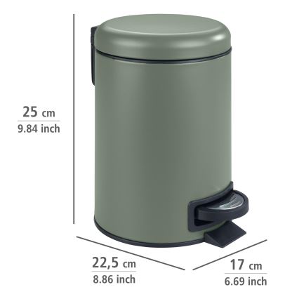 WENKO 24636100 - Koš LEMAN 17x25 cm, zelene/crne boje