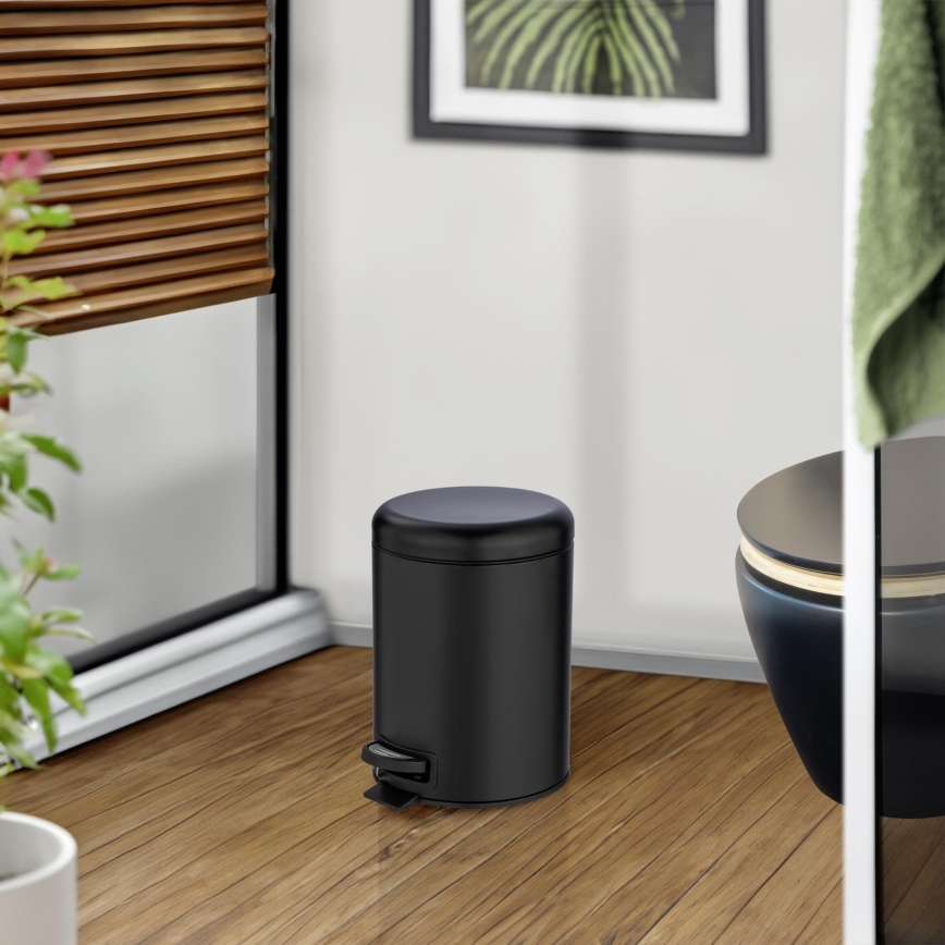 WENKO 24681100 - Koš LEMAN 21x24 cm, crne boje