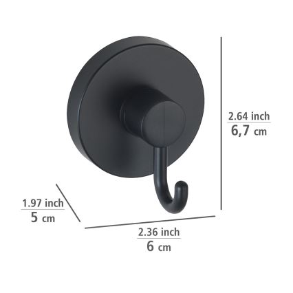 WENKO 24730100 - Kukica VACUUM-LOC RUND SCHW 6 x 6,7 cm crna
