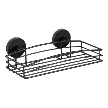 WENKO 24732100-Polica VACUUM-LOC RUND SCHW 26x14 cm crna