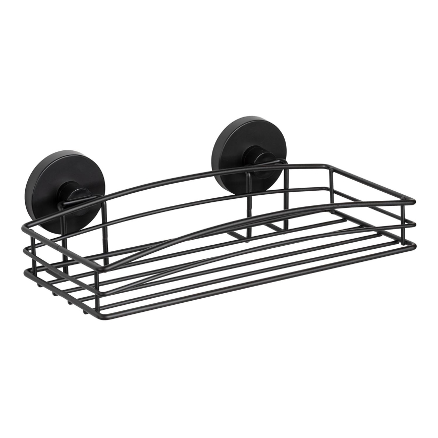WENKO 24732100-Polica VACUUM-LOC RUND SCHW 26x14 cm crna
