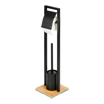 WENKO 24751100 - set za WC BAMBUSA 18x72,5 cm crna/smeđa