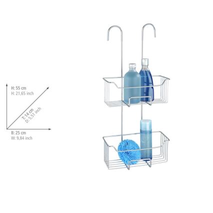 WENKO 24758100 - Polica za tuš MILO 25x55 cm srebrna/prozirna