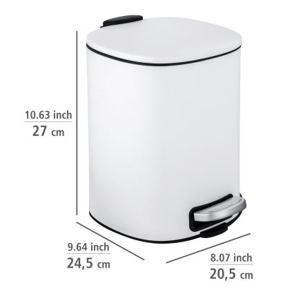 WENKO 24779100 - Koš ALASSIO 20,5x27 cm bijela/crna