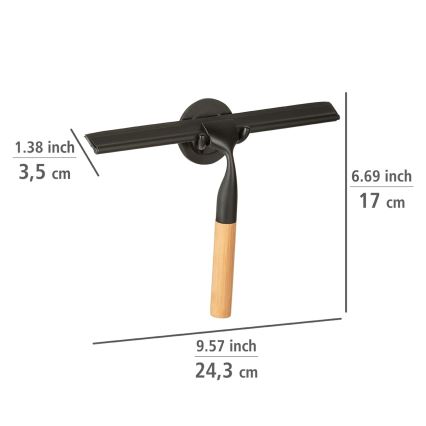 WENKO 24834100 - Bambusova strugalica 24,5x17 cm inox/crna/smeđa