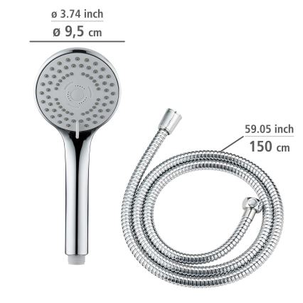 WENKO 24918100 - Glava tuša BASIC LINE 9,5x9,5 cm sjajni krom/srebrna