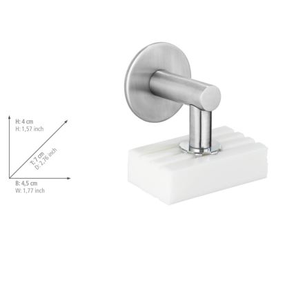WENKO 24971100-Držač sapuna TURBO-LOC 4,5x7 cm srebrni