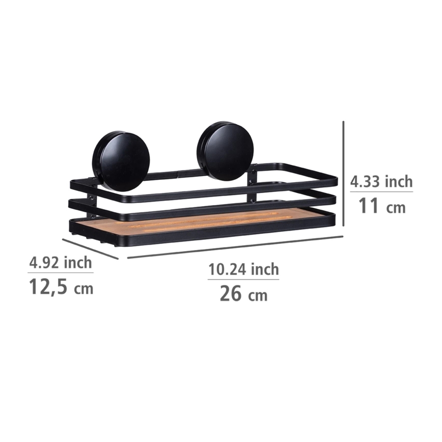 WENKO 24979800-Polica ALBA 26,5x12,5 cm crna/smeđa