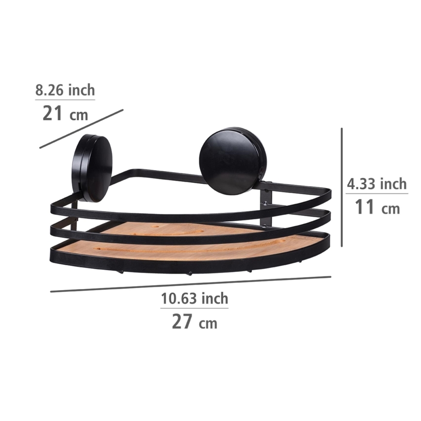 WENKO 24980800-Polica ALBA 27,3x21 cm crna/smeđa