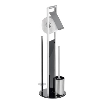 WENKO 24981800 - set za WC RAVINA 20x70 cm od nehrđajućeg čelika/srebrni
