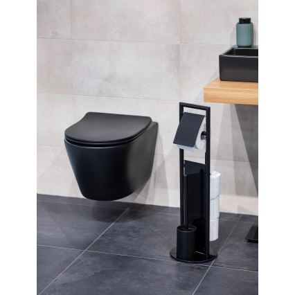 WENKO 24982800 - Set za WC RAVINA 20x70 cm nehrđajući čelik/crna
