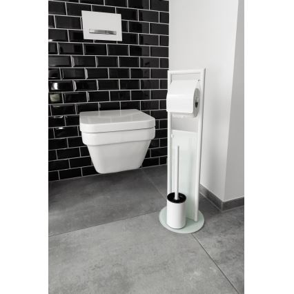 WENKO 24983800 - set za WC RAVINA 20 x 70 cm nehrđajući čelik/bijela