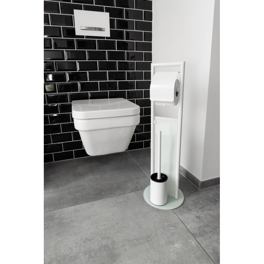 WENKO 24983800 - set za WC RAVINA 20 x 70 cm nehrđajući čelik/bijela
