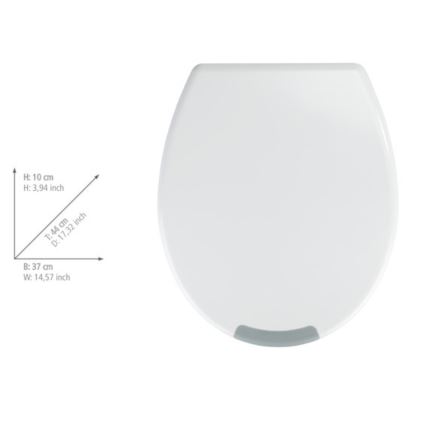 WENKO 25005100-WC sjedalo SECURA 37x44 cm bijela/siva