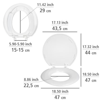 WENKO 25112100-WC WC daska TORINO 44x43,5 cm bijela
