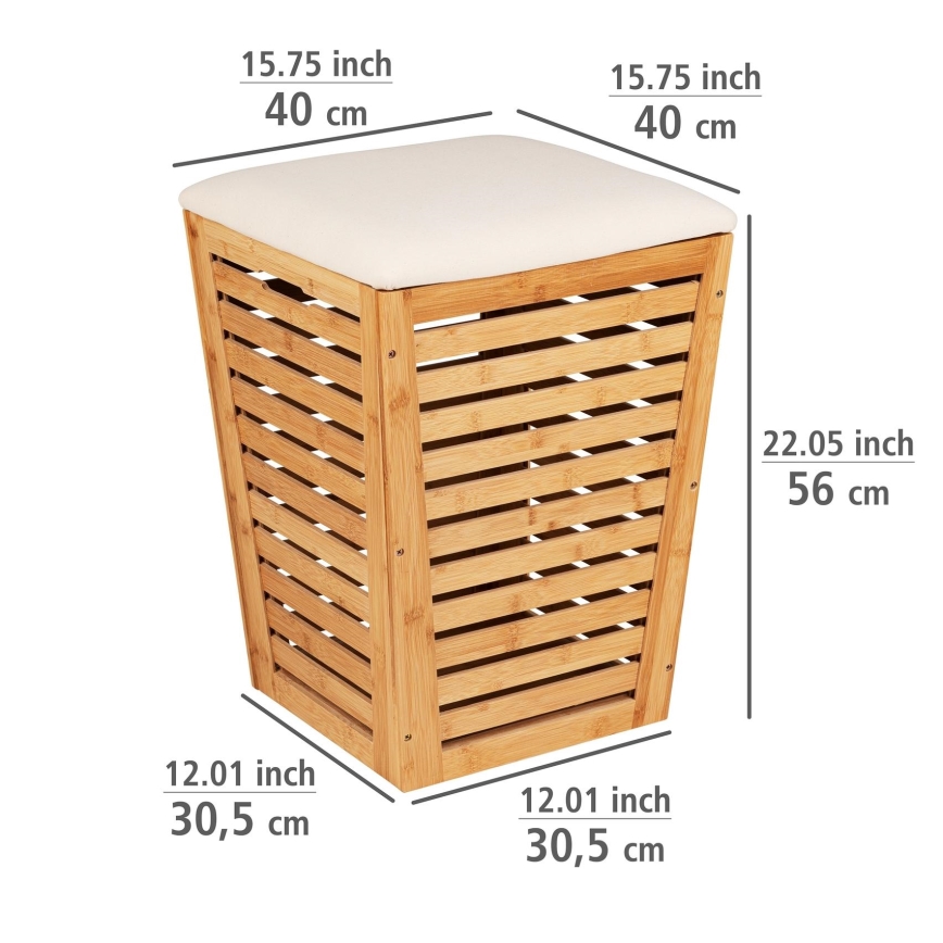 WENKO 25143100 - Koš za rublje BAMBUSA 40x56 cm smeđi