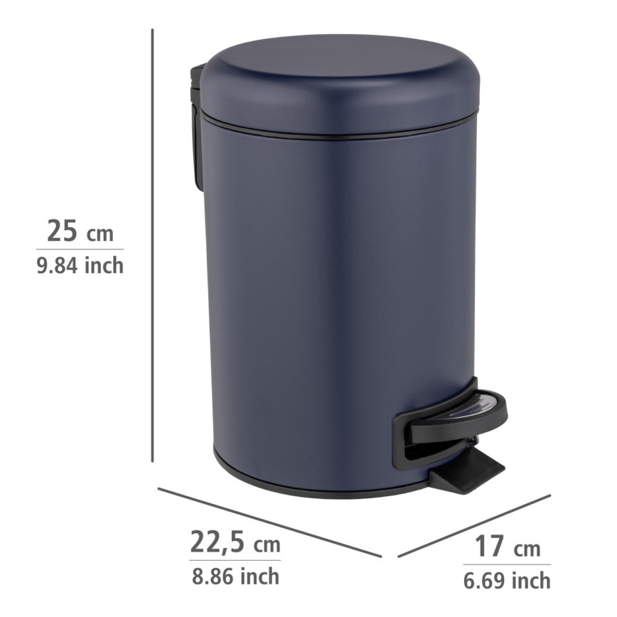 WENKO 25153100 - Koš za smeće LEMAN 17x25 cm plava/crna