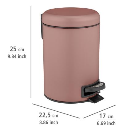 WENKO 25155100 - Kanta za smeće LEMAN 17x25 cm ružičasta/crna
