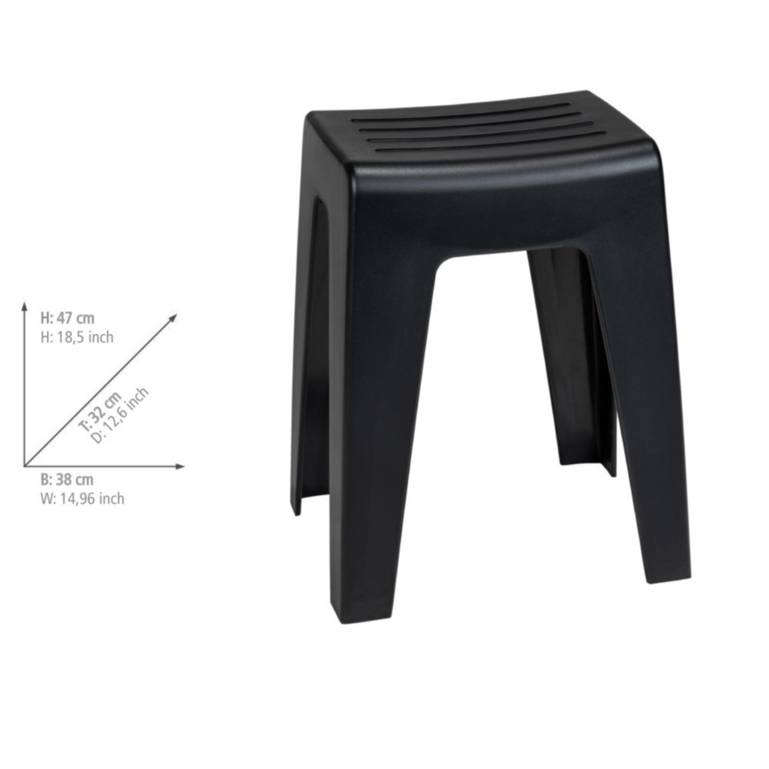 WENKO 25156100 - Tabure KUMBA 38x47 cm crni