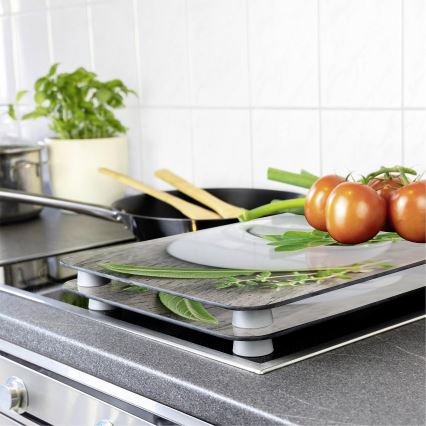 WENKO 2521420100 - Poklopac za kuhalnu ploču 52x30 cm, šaren/siv/proziran