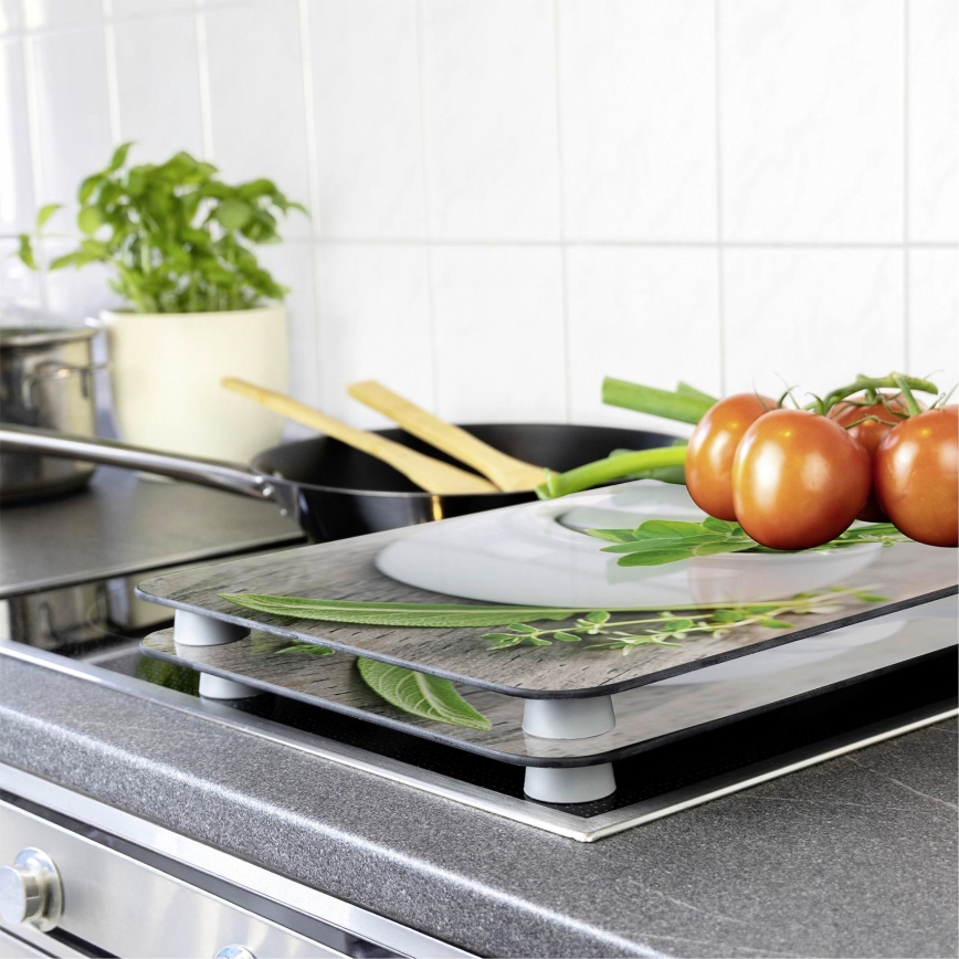 WENKO 2521420100 - Poklopac za kuhalnu ploču 52x30 cm, šaren/siv/proziran