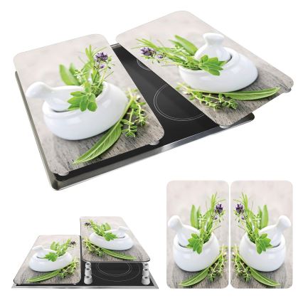 WENKO 2521420100 - Poklopac za kuhalnu ploču 52x30 cm, šaren/siv/proziran