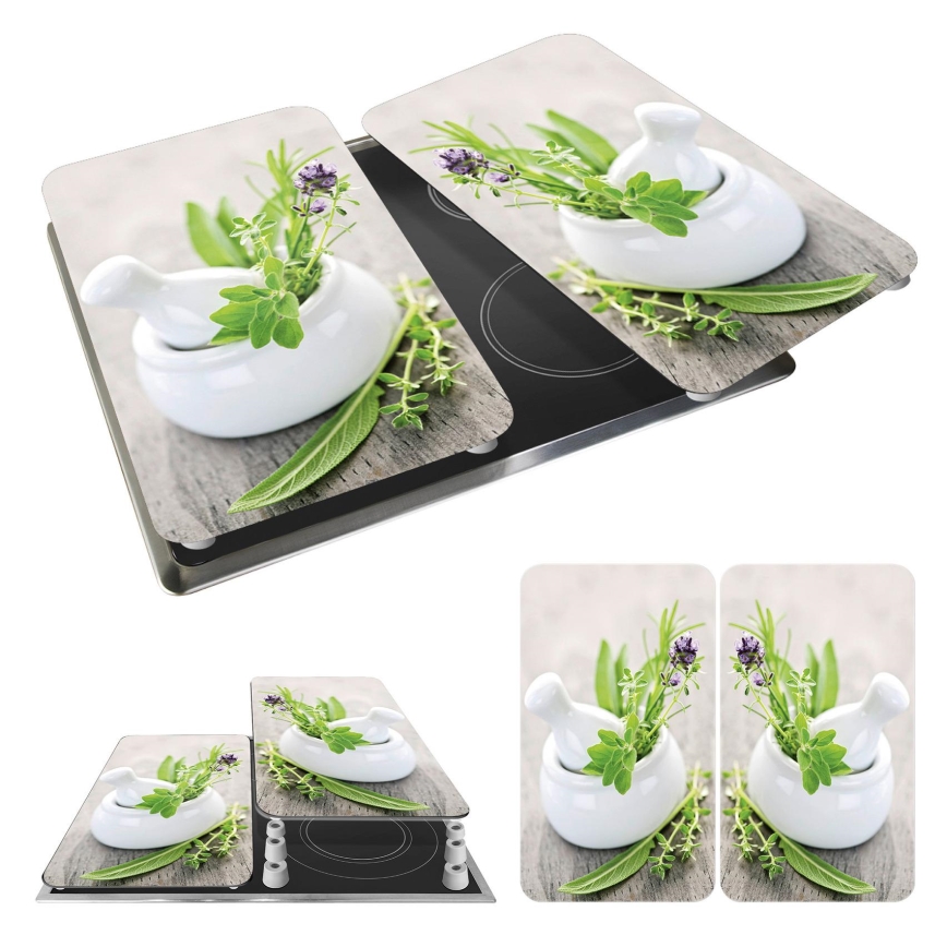 WENKO 2521420100 - Poklopac za kuhalnu ploču 52x30 cm, šaren/siv/proziran