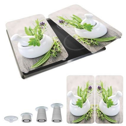 WENKO 2521420100 - Poklopac za kuhalnu ploču 52x30 cm, šaren/siv/proziran