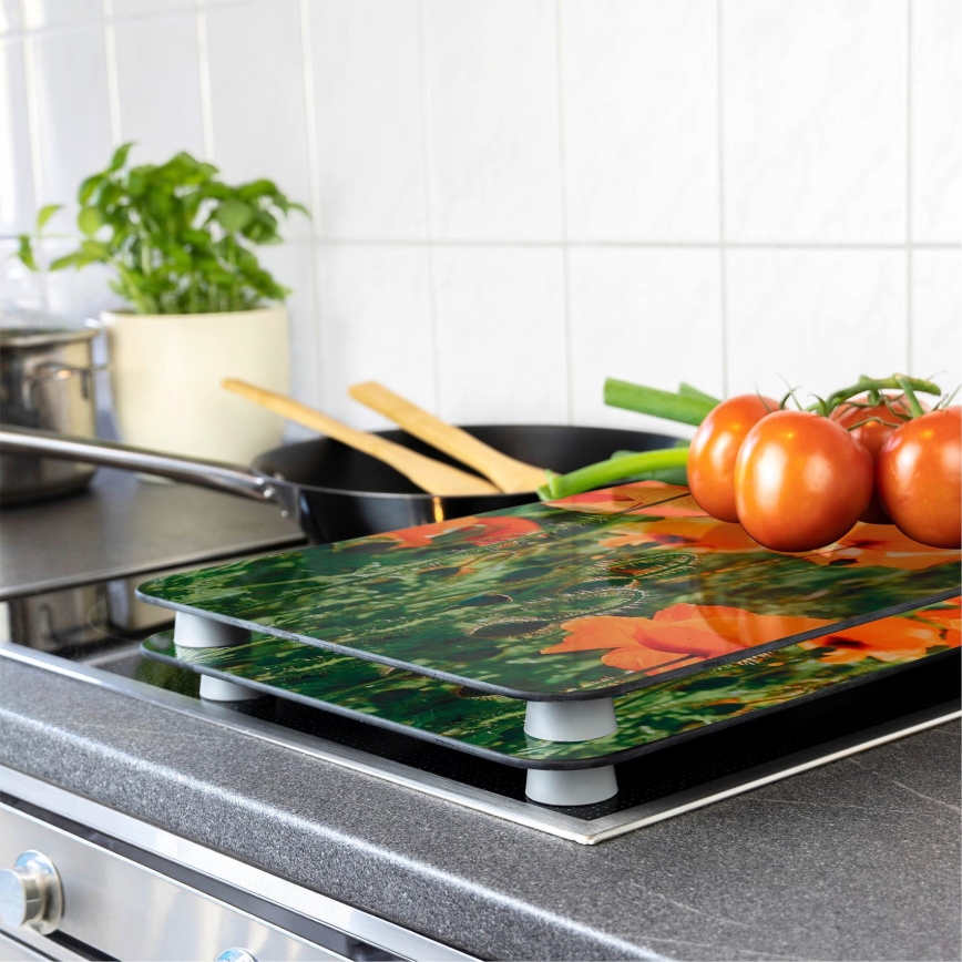 WENKO 2521434500-Pokrovna ploča ABDECKPLATTE - CVIJET/BILJKA 30x52 cm šarena