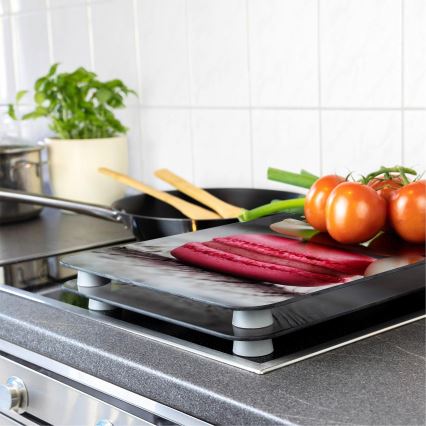 WENKO 2521496100 - Poklopac za kuhalnu ploču 52x30 cm šaren/siv/proziran