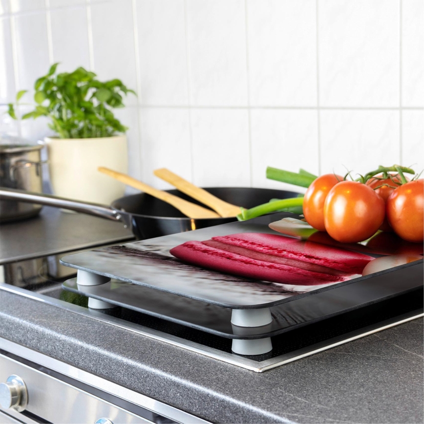 WENKO 2521496100 - Poklopac za kuhalnu ploču 52x30 cm šaren/siv/proziran