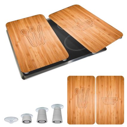 WENKO 2521497100 - Poklopac za štednjak 52x30 cm šarolik/siv/proziran