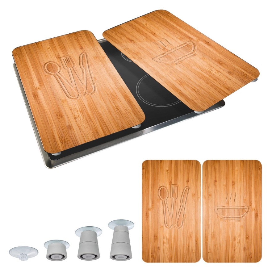 WENKO 2521497100 - Poklopac za štednjak 52x30 cm šarolik/siv/proziran