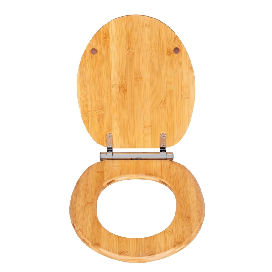 WENKO 25224100 - WC sjedalo BAMBOUSA 34,5x40,5 cm smeđa/srebrna